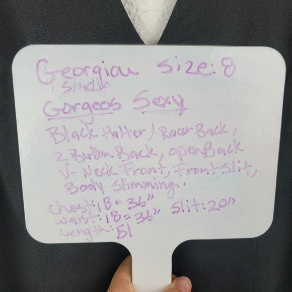 Vintage Georgiou Black Maxi Dress Size 8 - Picture 8 of 11